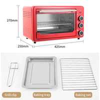 Four Électrique Multifonctionnel pour Pâtisserie, Pain, Pizza, 25L, Mini Cuisine Commerciale, Extérieur, Hôtellerie, Acier Inoxydable, Sans Huile
