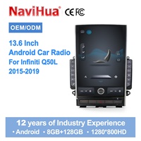 Radio para Auto Navihua de 13.6 Pulgadas con Pantalla Vertical Estilo Tesla, Navegación Android para Infiniti Q50L 2015-2019, CarPlay, Audio