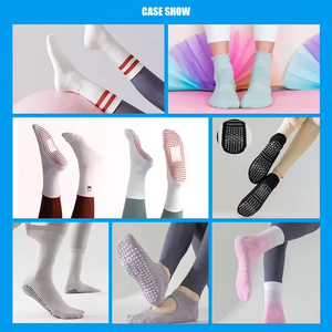 <span class=keywords><strong>Calcetines</strong></span> Personalizados para Pilates, <span class=keywords><strong>de</strong></span> Algodón Transpirable, Bordados, Antideslizantes, Color Marrón Beige, para <span class=keywords><strong>Yoga</strong></span> y Danza - Product Image 4