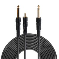Câble audio Y-splitter Yinyu AC070 6,35 mm TS vers TS & RCA, blindage OFC, faible bruit, pour moniteur de scène et home cinéma