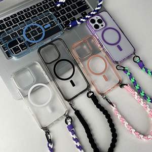 Funda <span class=keywords><strong>de</strong></span> teléfono <span class=keywords><strong>de</strong></span> acrílico transparente <span class=keywords><strong>de</strong></span> alta calidad para IP17promax con pulsera <span class=keywords><strong>de</strong></span> cordón magnético y características <span class=keywords><strong>de</strong></span> carga inalámbrica - Product Image 1