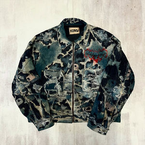 Giacche DiZNEW da uomo in Denim personalizzate di lusso alla moda giacche in Denim mimetico - Product Image 1