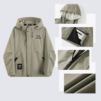 Veste imperméable d'hiver pour hommes coupe-vent à capuche respirant manteau de pluie imperméable pour hommes