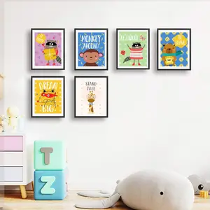 Imprimés d'art mural de dinosaure, motif de dessin animé personnalisé, pour chambre d'adolescent, grand cadeau pour enfants, fille et garçon, décoration de bureau, photo