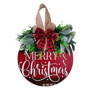 Nouveaux décorations de porte en bois de Noël transfrontalières, ornements décoratifs pour porte d'entrée, décorations d'ambiance haut de gamme, vente en gros - Product Image 5