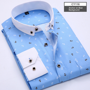 <span class=keywords><strong>Camicia</strong></span> Casual elegante e stampata da <span class=keywords><strong>uomo</strong></span> <span class=keywords><strong>a</strong></span> maniche lunghe per abbigliamento formale quotidiano, Slim Fit all'ingrosso - Product Image 4