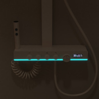 Robinet de douche thermostatique DG à LED, mural, en laiton chromé poli, avec douchette pluie et douchette à main, ensemble de douche de luxe pour villa