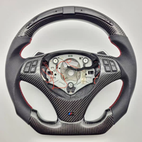 Volant en cuir PU personnalisable E90 E91 E92 E93, sensation sportive, style fibre de carbone, 3 branches, 40 mm, haute qualité