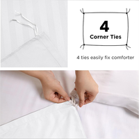 Parure de lit de luxe personnalisée en jacquard rayé blanc 3 cm pour hôtels étoilés – Vente en gros