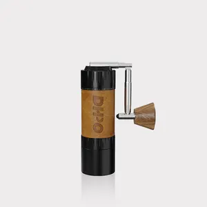 DHPO Luxury Leather Sheath Space Aluminum Alloy 7-axis CNC SLS Conical Burr With Foldable Handle Manual Coffee Bean Grinder