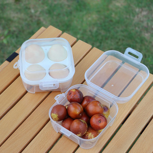 Caja de almacenamiento de huevos de plástico transparente, 8, 4, 3 compartimentos, colgante con abrazaderas de Metal para acampar y uso al aire libre - Product Image 2