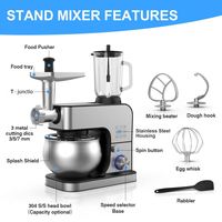 Robot pâtissier professionnel 1600W, 6 vitesses, bol en acier inoxydable 6L, moteur en cuivre, emballage en vrac, boîte neutre
