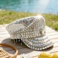 Chapeau unisexe à paillettes et strass, à rayures, à pointes, motif guépard, pour Mardi Gras, Carnaval, Orleans, Burning Man, Fêtes, Festivals, Quatre Saisons, Équitation