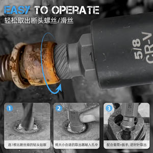 ชุดถอดสกรู Ximeng 10-15 ชิ้น ชุดดอกสว่านเกลียวแบบ Imperial นิ้ว  ทำจากเหล็กโครเมียมโมลิบดีนัม สำหรับถอดสกรูเสียหาย - Product Image 2