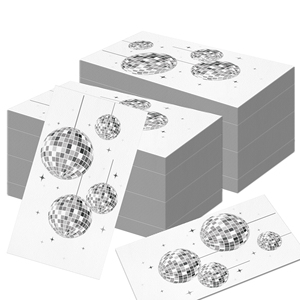 Huancai, 20 Uds., servilletas para invitados <span class=keywords><strong>de</strong></span> bola <span class=keywords><strong>de</strong></span> discoteca, servilletas <span class=keywords><strong>de</strong></span> papel desechables plateadas, toallas <span class=keywords><strong>de</strong></span> mano para baño para 70s 80s 90s, suministros para fiestas - Product Image 1