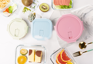 2021 Kính Chống Rò Rỉ Thân Thiện Với Môi Trường Bữa Ăn Chuẩn Bị BPA Free Nhựa Nắp Lưu Trữ Hộp Đựng Thực Phẩm Thủy Tinh - Product Image 2
