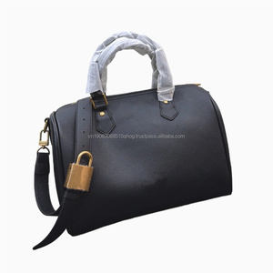 Men's Classic Branded Messenger <b>Bags</b> Luxury Designer <b>Black</b> Leather <b>Small</b> Duffle Hand <b>Bags</b> for Men Lves with Lock - Product Image 1