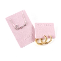 Carte de Présentation de Bijoux avec Logo Personnalisé Imprimé pour Colliers et Boucles d'Oreilles, Recouverte de Velours
