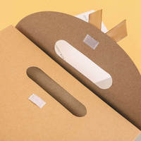Caja de Embalaje de Papel Kraft Biodegradable con Cierre Adhesivo y Ventana Transparente, Bolsa de Regalo Portátil para Alimentos