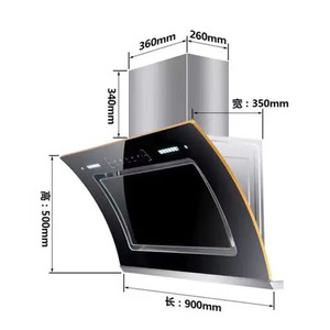 Campana extractora doméstica tipo T de succión superior con purificador de humo y diseño ondulado, control inteligente, máquina para fumadores - Product Image 2