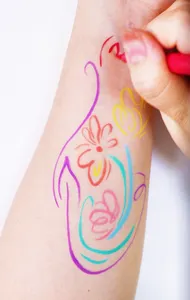 GP logo privato di alta qualità lavabile corpo pelle tatuaggio penna set sicuro sulla pelle temporanea tatuaggio pennarello kit per bambini