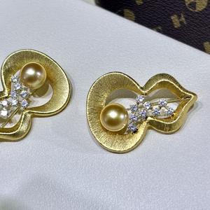 เข็มกลัดทรงน้ำเต้าประดับมุกแท้สีสดใหม่ งานแฮนด์เมด เครื่องประดับแฟชั่นสำหรับติดหน้าอก ดอกไม้ โชคลาภ - Product Image 5