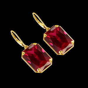 ต่างหูเงินแท้ชุบทองคำขาวประดับ<span class=keywords><strong>พลอย</strong></span><span class=keywords><strong>ทับทิม</strong></span>สีแดงทรงสี่เหลี่ยมผืนผ้า สไตล์วินเทจ สำหรับผู้หญิง งานแต่งงาน ลดราคาพิเศษ - Product Image 4