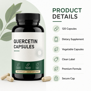 Nouveaux suppléments de broméline de quercétine Extrait naturel de Sophora Japonica 95%-99% Quercétine 60 capsules Adultes Antioxydant - Product Image 2