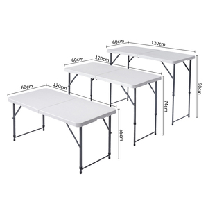 <span class=keywords><strong>Mesa</strong></span> Rectangular de Plástico de <span class=keywords><strong>Altura</strong></span> Ajustable para Exteriores, Estilo Moderno, para Picnic, Bodas, Fiestas, Eventos y Banquetes - Product Image 1