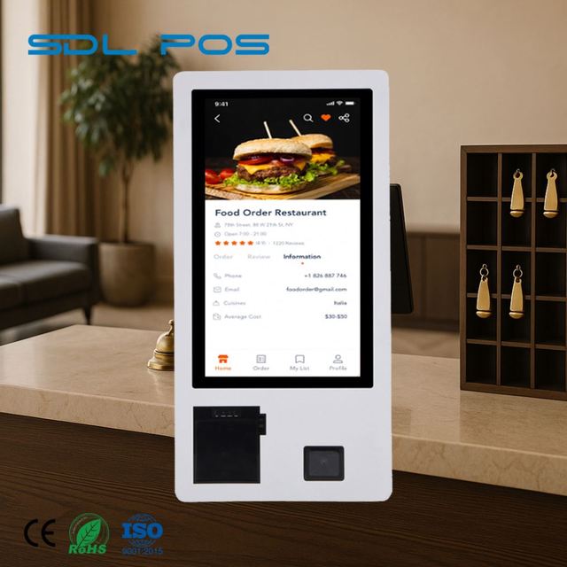 Display Qr Code Scanning Self Service Queue Ticket Machine Reliable Sdlpos 21.5 Inch Kiosk