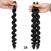 Fibres synthétiques de qualité supérieure résistantes à la chaleur, 16 pouces, boucles lâches françaises, 75g/pièce, cheveux synthétiques à boucles spirales pour tresses et extensions.