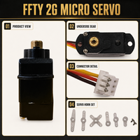 Moteur micro-servo numérique ultra-léger sans noyau avec engrenage en cuivre métallique pour Park Flyer, planeur RC, hélicoptère, queue de mini-bateau, DIY