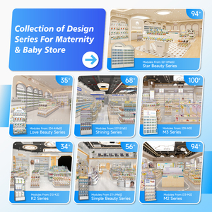 Comptoir de présentation multi-niveaux facile à assembler, anti-poussière, pour bébés et maternité, style moderne, équipement de magasin pour bébés - Product Image 5