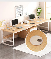 Table de travail pour 2 personnes, table de bureau, bureau d'ordinateur moderne en bois, bureau de direction