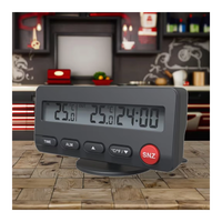 Digitales ABS-Auto-Thermometer Mini-Temperatursensor-Monitor Wecker für Innen-/Außenbereich LCD-Anzeige Batteriebetrieben OEM
