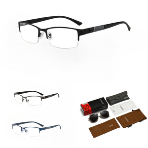 Lunettes de myopie transfrontalières finies haute définition demi-monture Anti-lumière bleue décoloration lunettes plates cadre pour hommes d'affaires - Product Image 1