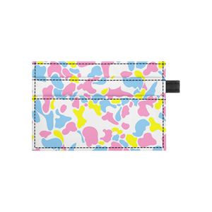 Dompet Kartu Wanita Motif Camo Multi-Warna dengan Tarikan, Bahan Kulit PU Minimalis, Anti Pembajakan Data, Model Cloud Camo - Product Image 3
