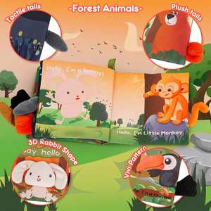 Libros de Tela Suaves para Bebés, de Alto Contraste, con Texturas para Tocar y Arrugar, Juguete Infantil con Telas No Tóxicas - Product Image 5