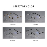 Gafas de Titanio 80905, Lentes Transparentes, Montura Media, Uso Diario para Hombre y Mujer