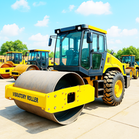 Rouleau compresseur vibrant monobloc de 8 tonnes, hydraulique intégral, diesel, pour compactage de sols, engin de construction lourd