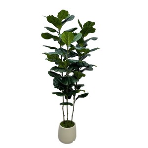 Plante artificielle réaliste en pot Ficus lyrata de plusieurs tailles avec revêtement en mousse pour la décoration de salon et d'hôtel - Product Image 6
