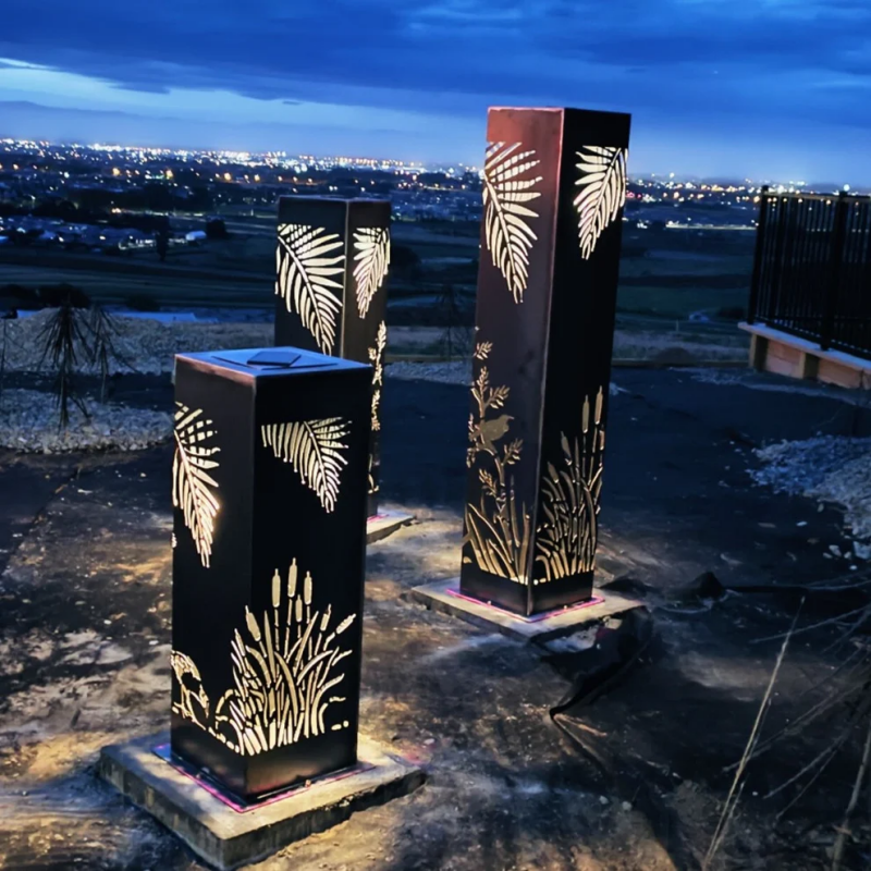 replacement battery pack insert stand up landscaping solar glass sided columns for yard