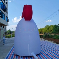 Modèle gonflable géant de coq blanc pour la promotion agricole et la décoration extérieure de festivals