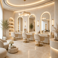 Salon de coiffure Makeup Desk Factory personnalisé arc LED ring Mirror beauté Spa meubles set