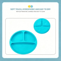 Assiette Bébé en Silicone Personnalisée à Compartiments, Style Minimaliste, avec Base Ventouse, Résistante aux Hautes Températures, Compatible Micro-ondes