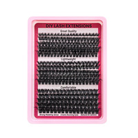 Kit de cils à bande complète de haute qualité label privé bricolage segment cils cluster vendeur en gros ventilateur ruban cils pour les yeux