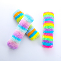 Juguete interactivo para masticar gatos con diseño de arcoíris, almohada de tira de felpa duradera con papel de sonido para gatos y perros, juguete de hierba gatera para mascotas