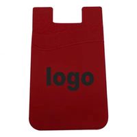 Dompet Kartu Ponsel Silikon Perekat Multi Warna Logo Kustom Murah