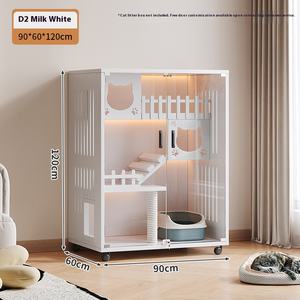 Villa pour chat en bois massif en gros, 3 niveaux, très grande et spacieuse, <span class=keywords><strong>lit</strong></span> pour animaux de compagnie, armoire de présentation pour animaux de compagnie à plusieurs niveaux avec griffoir pour chat - Product Image 3