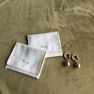 Silk Printed Silver Luxury Cotton Flannel <b>Envelope</b> Jewelry Packaging Pouch with Flap - Product Image 4